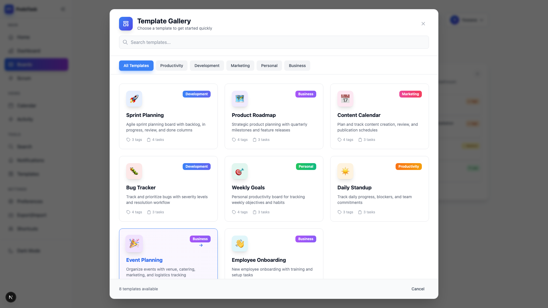 Pre-built templates for instant productivity